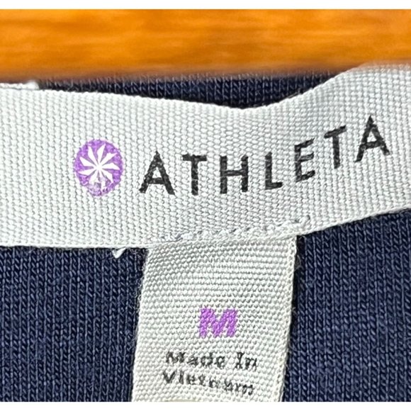 Body Con Athleta Solstice Navy Blue Draped Neck Midi Dress, Women's Size Medium - Picture 8 of 9